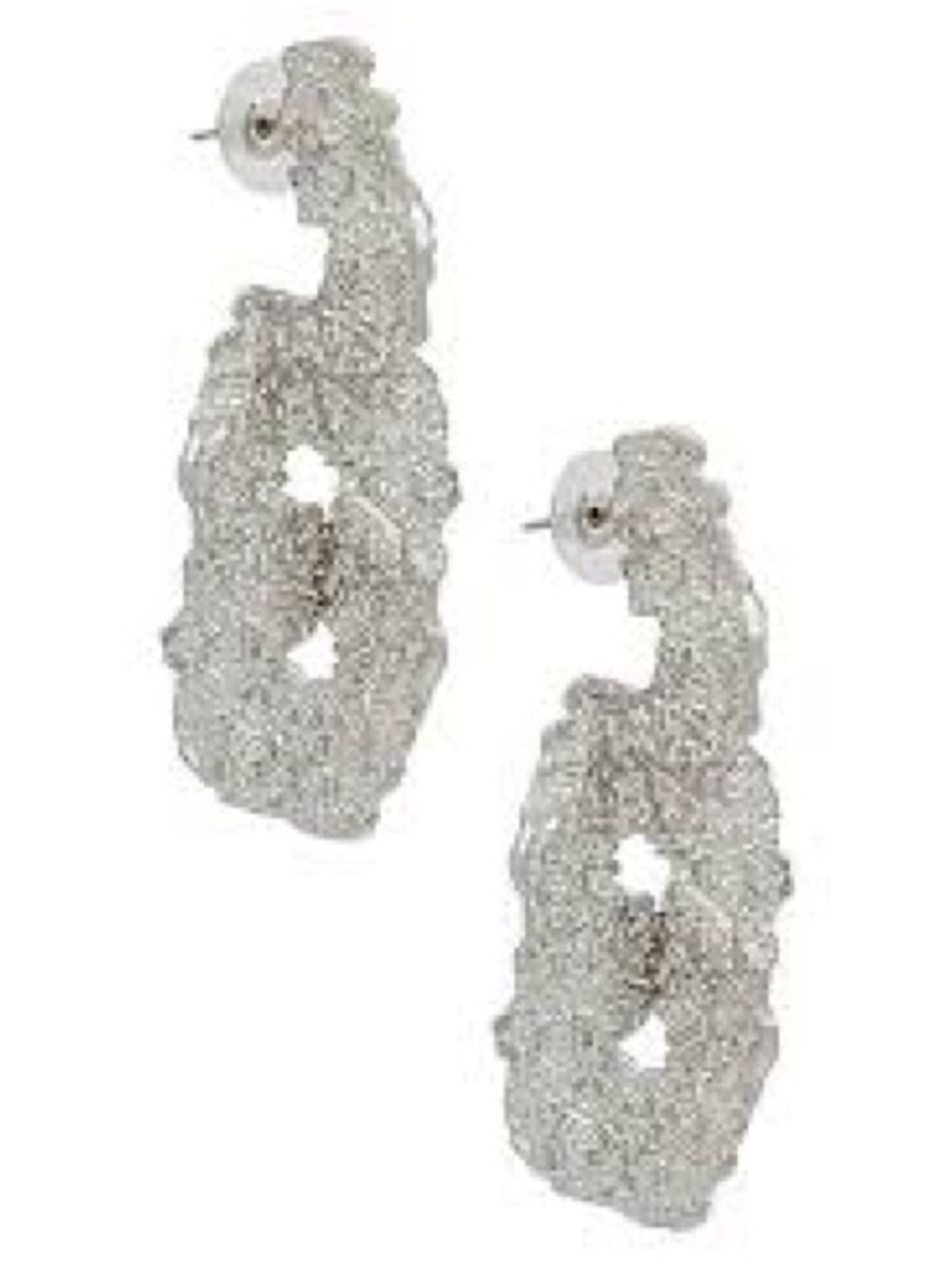 NWOT 8 Other Reasons Sparkling Textured Silver Earrings